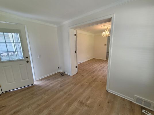 Chandelier, Empty room, Interior, Wood Texture Flooring