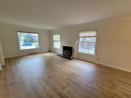 Empty room, Fireplace, Interior, Wood Texture Flooring