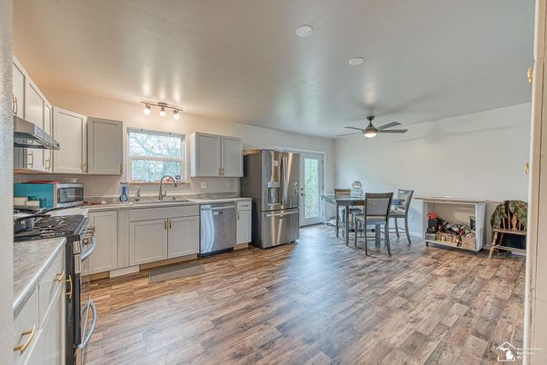 Dining room, Interior, Kitchen, Wood Texture Flooring