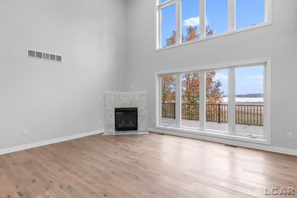 Empty room, Fireplace, Interior, Wood Texture Flooring
