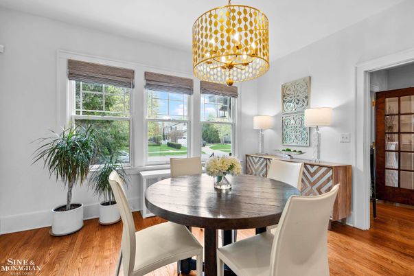 Chandelier, Dining room, Interior, Wood Texture Flooring