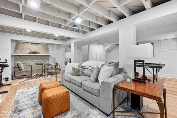 Fireplace, Interior, Living room, Piano, Stone Walls, Wood Texture Flooring