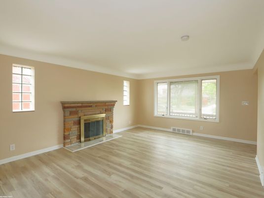 Empty room, Fireplace, Interior, Wood Texture Flooring