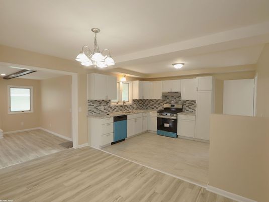 Chandelier, Interior, Kitchen, Pendant Lights, Wood Texture Flooring