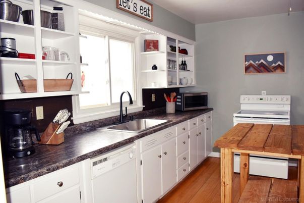 Interior, Kitchen, Wood Texture Flooring