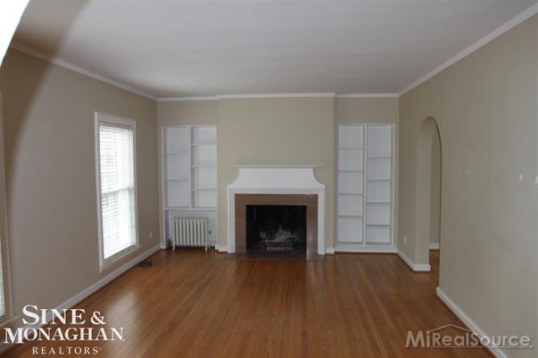 Empty room, Fireplace, Interior, Wood Texture Flooring