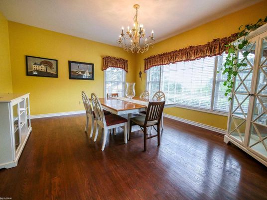 Chandelier, Dining room, Interior, Wood Texture Flooring