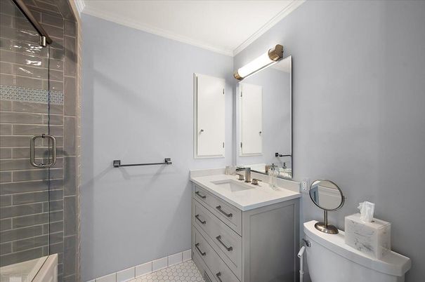 Bathroom, Dual Sink Vanities, Glass Shower, Interior