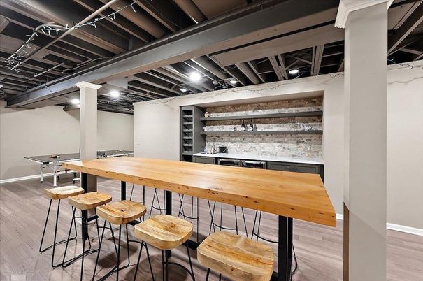 Interior, Recessed Lighting, Wooden Beams, Wood Texture Flooring