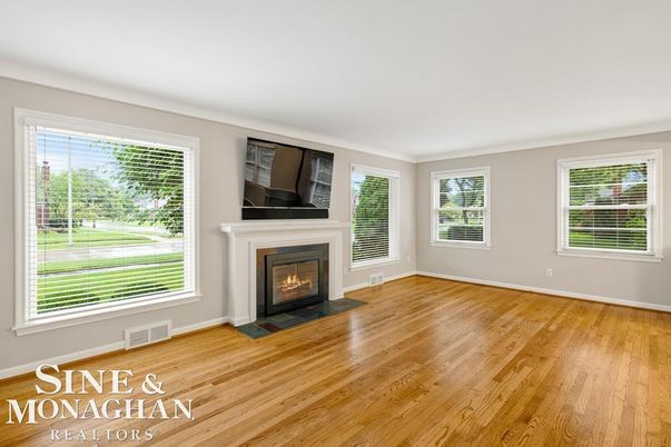 Empty room, Fireplace, Interior, Wood Texture Flooring