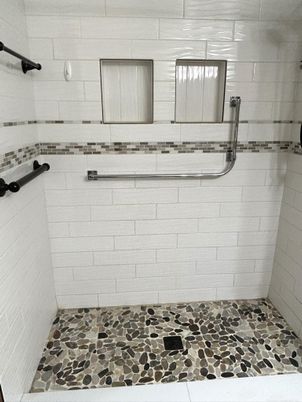 Bathroom, Glass Shower, Interior, Stone Walls