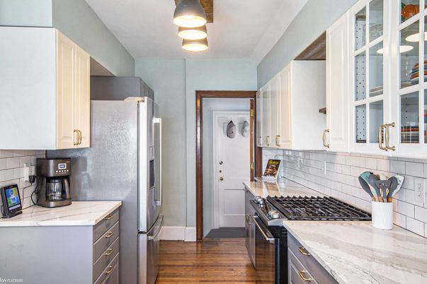 Interior, Kitchen, Stainless Steel Appliances, Wood Texture Flooring
