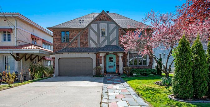 Attached, Exterior, Facade, Brick Facade, Tudor Revival