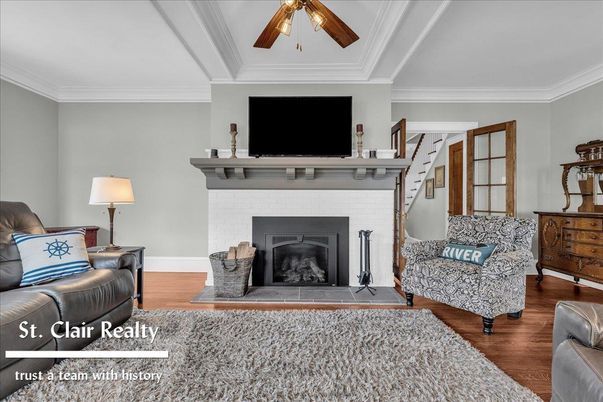 Fireplace, Interior, Living room, Wood Texture Flooring