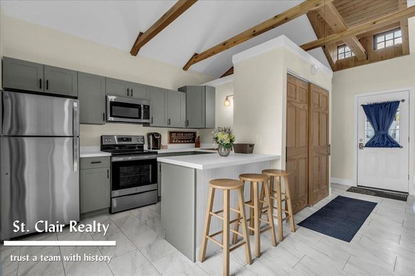 Interior, Kitchen, Marble, Stainless Steel Appliances, Wooden Beams
