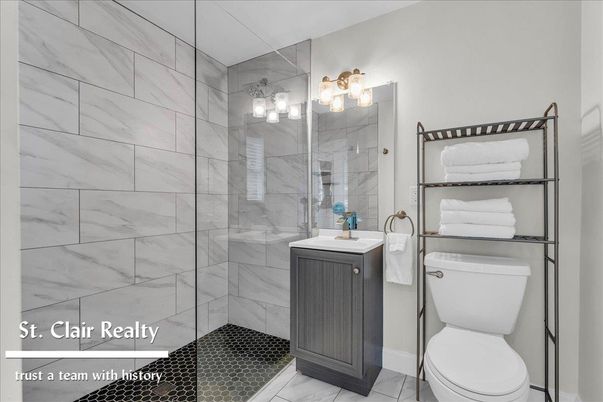 Bathroom, Glass Shower, Interior, Marble Walls