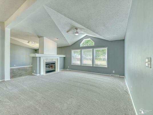 Empty room, Fireplace, Interior, Recessed Lighting