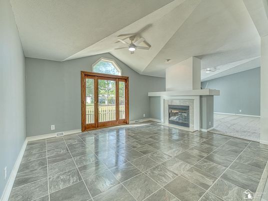 Empty room, Fireplace, Interior