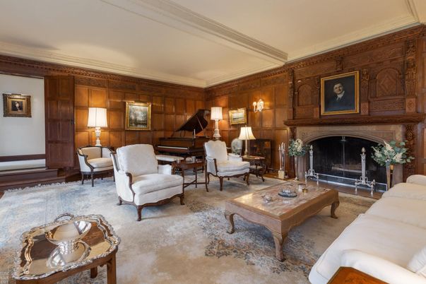 Fireplace, Interior, Living room, Piano, Wooden Walls