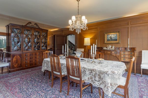 Chandelier, Dining room, Interior, Wooden Walls