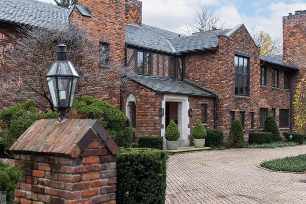 Exterior, Facade, Brick Facade, Tudor Revival