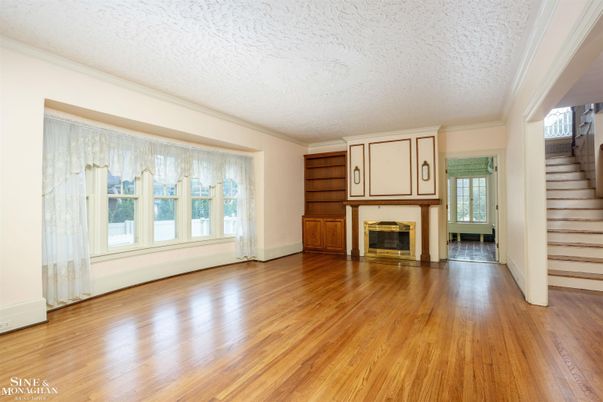 Empty room, Fireplace, Interior, Wood Texture Flooring