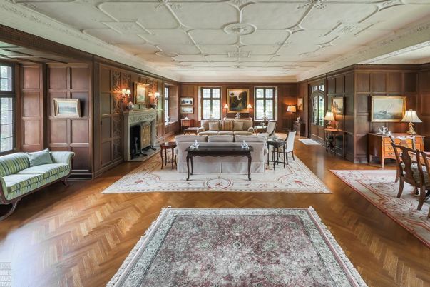 Fireplace, Interior, Living room, Wood Texture Flooring, Wooden Walls