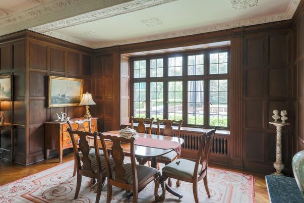 Dining room, Interior, Wood Texture Flooring, Wooden Walls