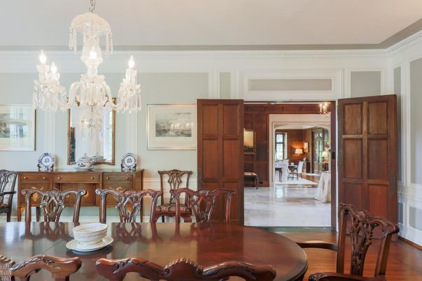 Chandelier, Dining room, Interior, Wood Texture Flooring