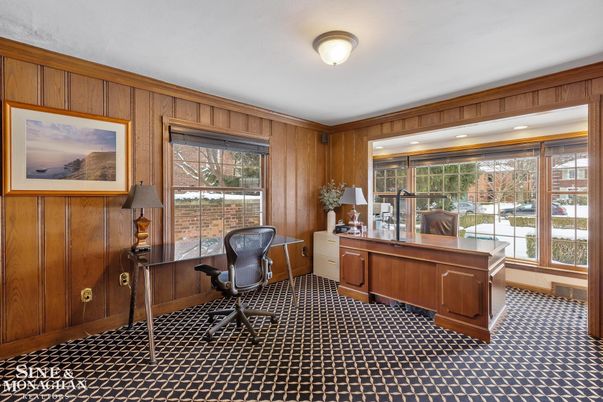 Home Office, Interior, Wooden Walls