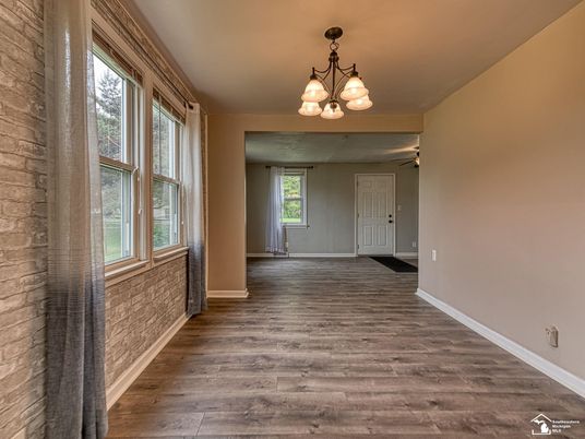 Chandelier, Empty room, Interior, Wood Texture Flooring