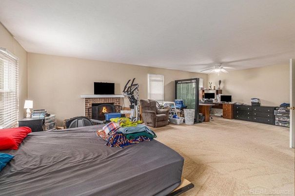 Bedroom, Fireplace, Interior