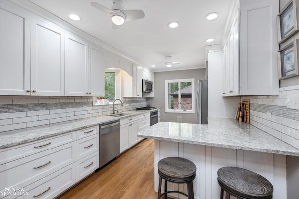 Interior, Kitchen, Recessed Lighting, Wood Texture Flooring