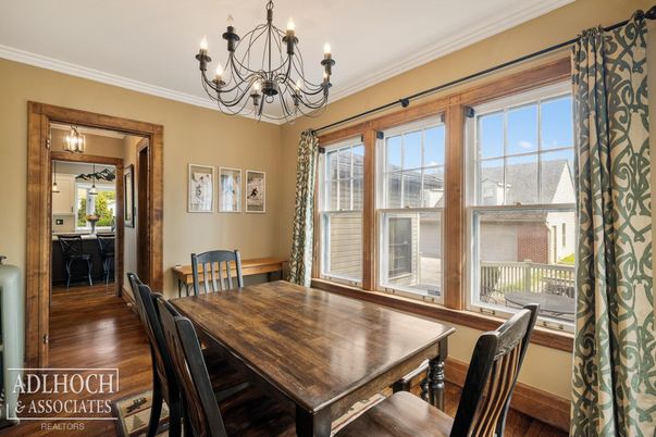 Chandelier, Dining room, Interior, Wood Texture Flooring