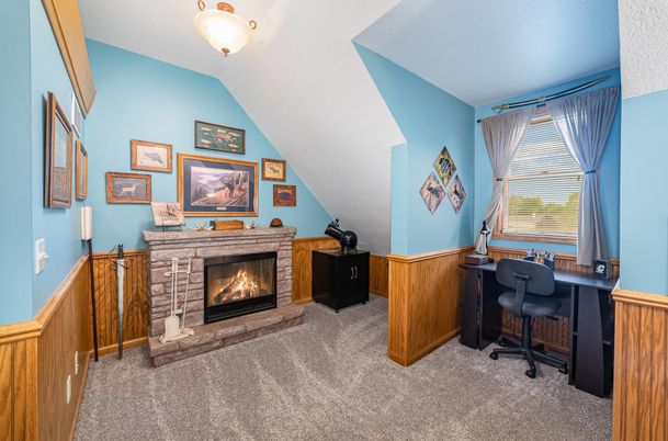 Fireplace, Home Office, Interior