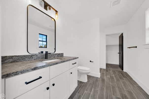 Bathroom, Dual Sink Vanities, Interior, Wood Texture Flooring