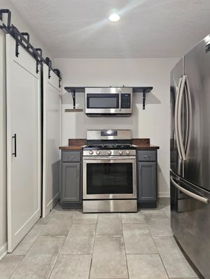 Interior, Kitchen, Recessed Lighting, Stainless Steel Appliances