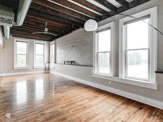 Empty room, Interior, Stone Walls, Wooden Beams, Wood Texture Flooring