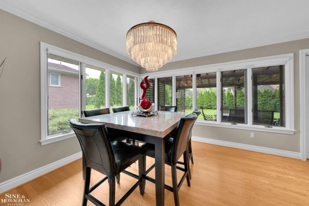 Chandelier, Dining room, Interior, Wood Texture Flooring