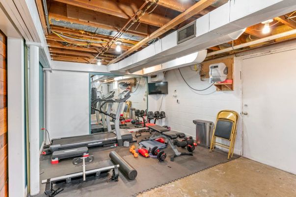 Fitness Equipment, Interior, Wooden Beams