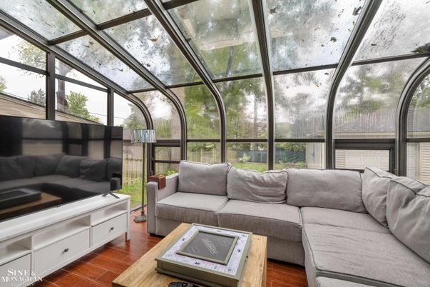Glass Ceilings, Interior, Living room, Sun Room, Wood Texture Flooring