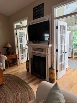 Fireplace, Interior, Wood Texture Flooring