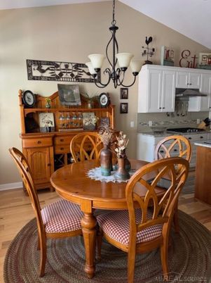 Chandelier, Dining room, Interior, Kitchen, Wood Texture Flooring