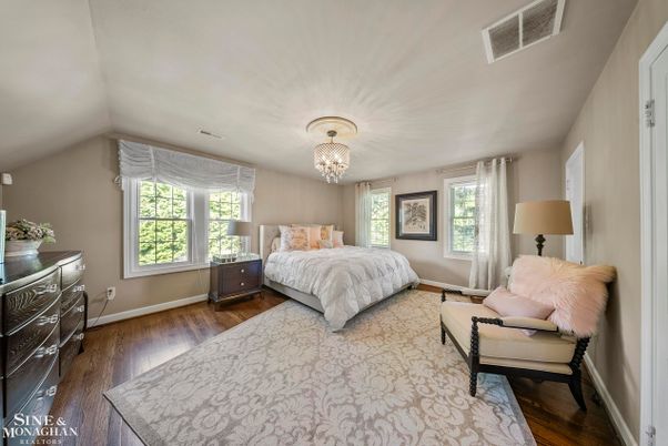 Bedroom, Chandelier, Interior, Wood Texture Flooring