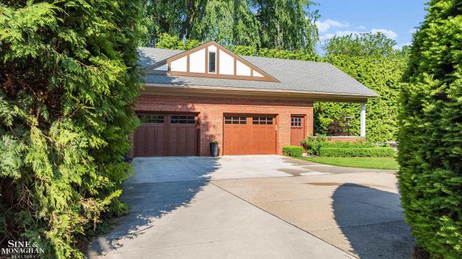 Attached, Exterior, Facade, Brick Facade, Tudor Revival