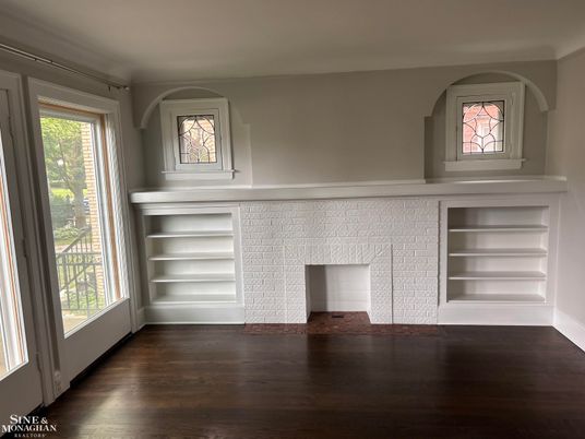 Fireplace, Interior, Wood Texture Flooring
