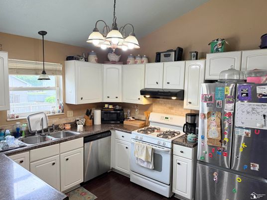 Chandelier, Interior, Kitchen, Pendant Lights, Wood Texture Flooring