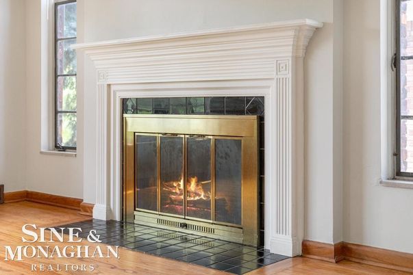 Fireplace, Interior, Wood Texture Flooring