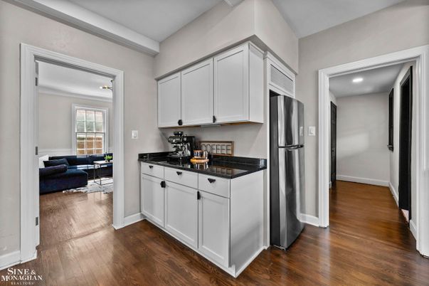 Interior, Kitchen, Living room, Recessed Lighting, Wood Texture Flooring