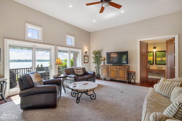 Interior, Living room, Recessed Lighting, Water, Wood Texture Flooring